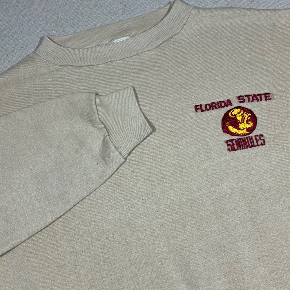Vintage 70s Florida‎ State Seminoles Russell Athletic Sweatshirt Patch XL *FLAWS
